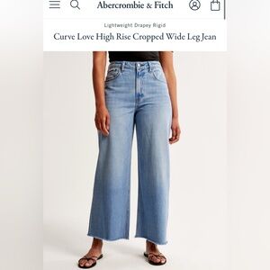 LIKE NEW (Size 28) - Abercrombie & Fitch High Rise Cropped Wide Leg Jean